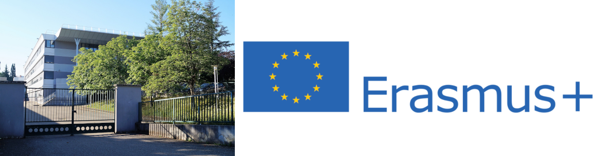 Photo du Collège Ennemond Richard avec le logo ERASMUS+